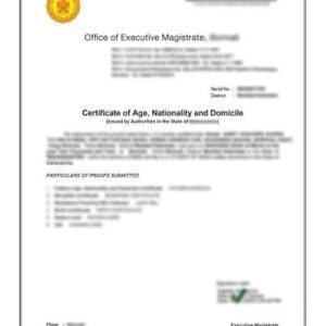 Domicle Certificate